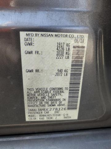 1N4AL3AP8JC278126 - 2018 NISSAN ALTIMA 2.5 灰色 照片 13