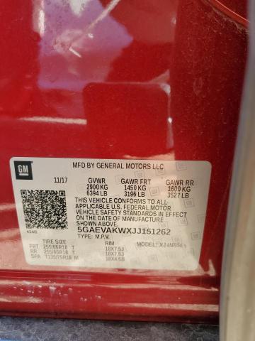 5GAEVAKWXJJ151262 - 2018 BUICK ENCLAVE ESSENCE 红色 照片 13