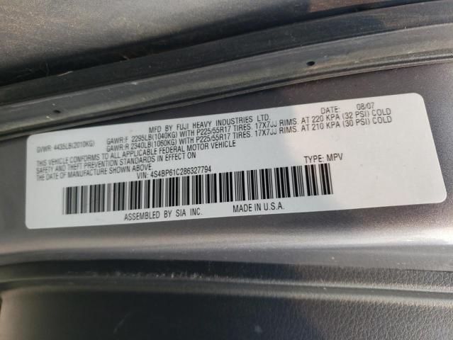 4S4BP61C286327794 - 2008 SUBARU OUTBACK 2.5I SILVER photo 12