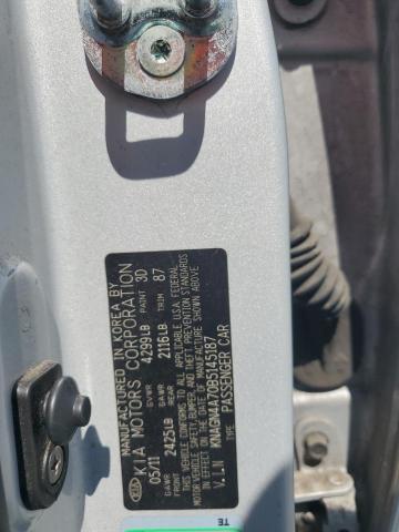 KNAGN4A70B5145187 - 2011 KIA OPTIMA EX SILVER photo 12