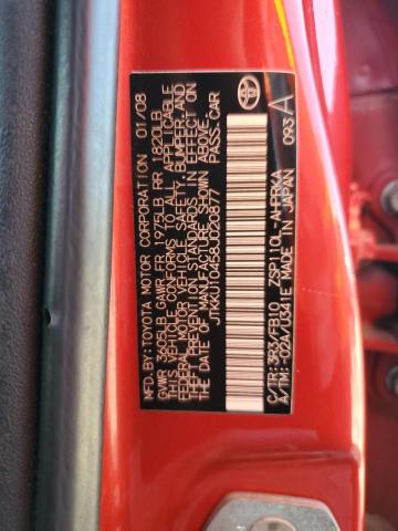 JTKKU10458J020877 - 2008 TOYOTA SCION XD RED photo 12