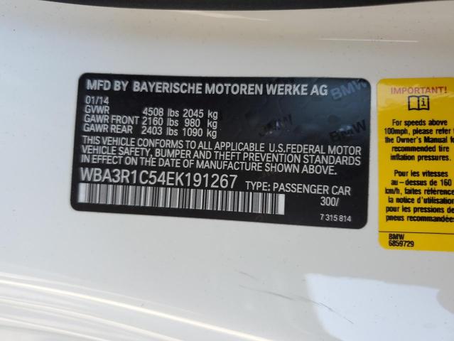 WBA3R1C54EK191267 - 2014 BMW 435 I WHITE photo 12