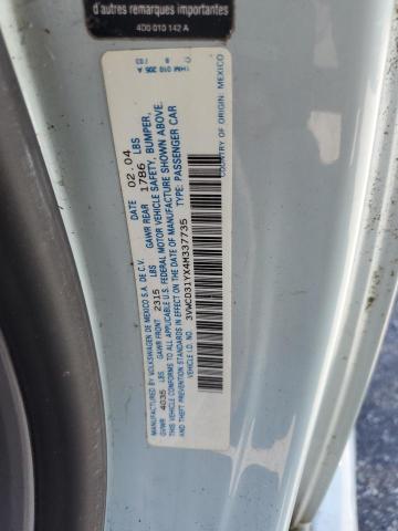 3VWCD31YX4M337735 - 2004 VOLKSWAGEN NEW BEETLE GLS 蓝色 照片 12