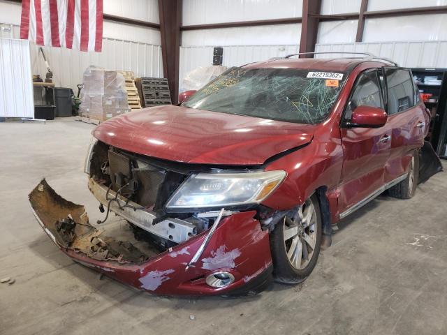 5N1AR2MM2EC698261 - 2014 NISSAN PATHFINDER S BURGUNDY photo 2