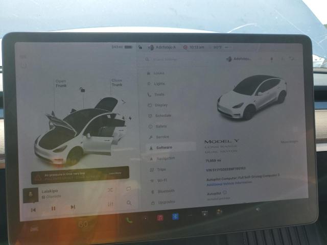 5YJYGDEE8MF190163 - 2021 TESLA MODEL Y WHITE photo 9