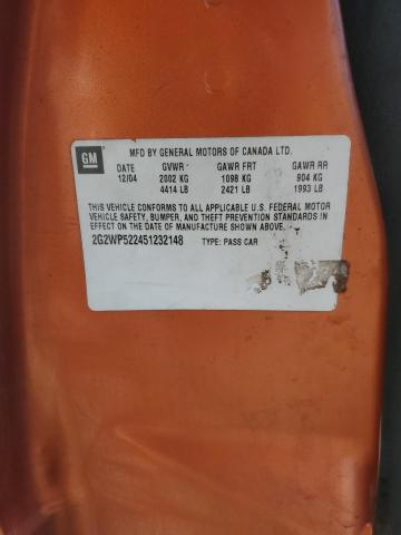 2G2WP522451232148 - 2005 PONTIAC GRAND PRIX 橙色 照片 13