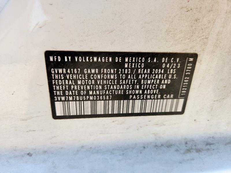 3VW7M7BU5PM036587 - 2023 VOLKSWAGEN JETTA SE WHITE photo 12