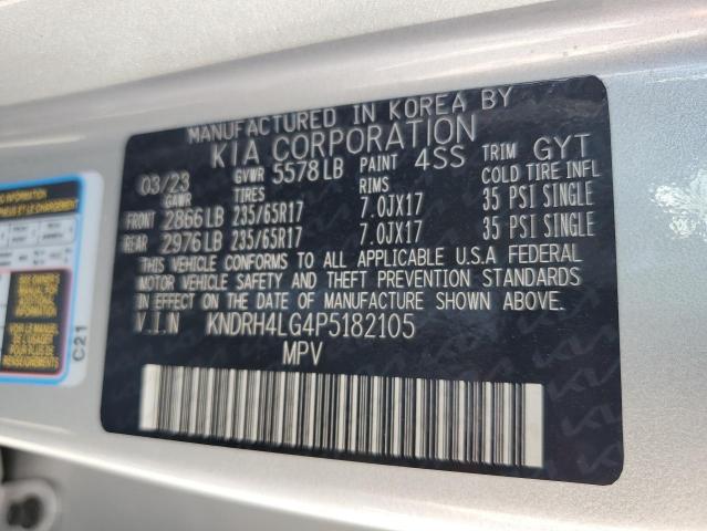 KNDRH4LG4P5182105 - 2023 KIA SORENTO EX Argent photo 12