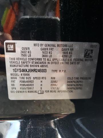 1GYS4KKJ6HR246003 - 2017 CADILLAC ESCALADE ESV PLATINUM შავი ფოტო 13