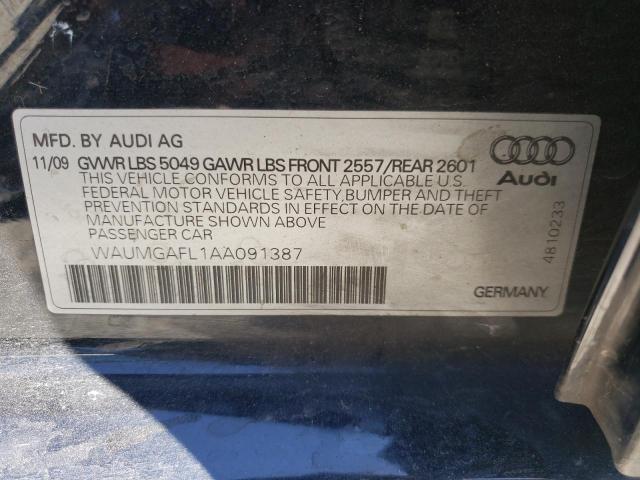 WAUMGAFL1AA091387 - 2010 AUDI S4 PRESTIGE BLACK photo 12