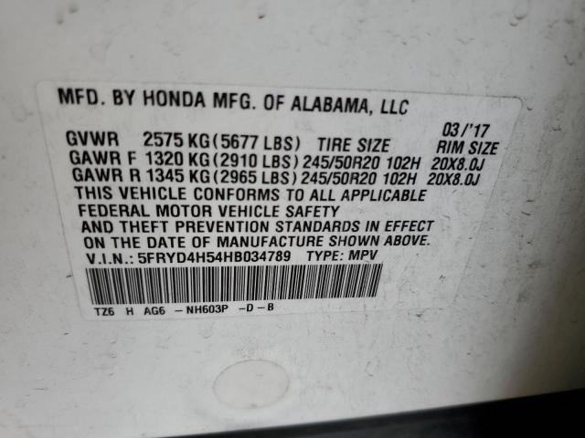 5FRYD4H54HB034789 - 2017 ACURA MDX TECHNOLOGY WHITE photo 12