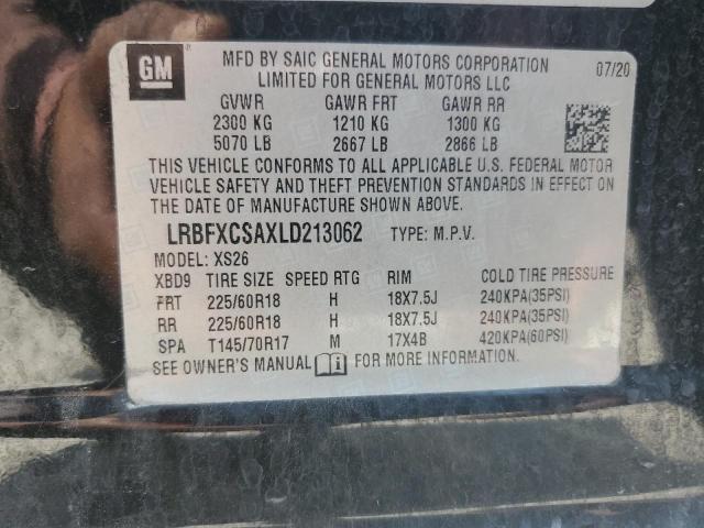 LRBFXCSAXLD213062 - 2020 BUICK ENVISION ESSENCE BLACK photo 13