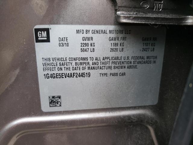 1G4GE5EV4AF244519 - 2010 BUICK LACROSSE CXS TAN photo 12