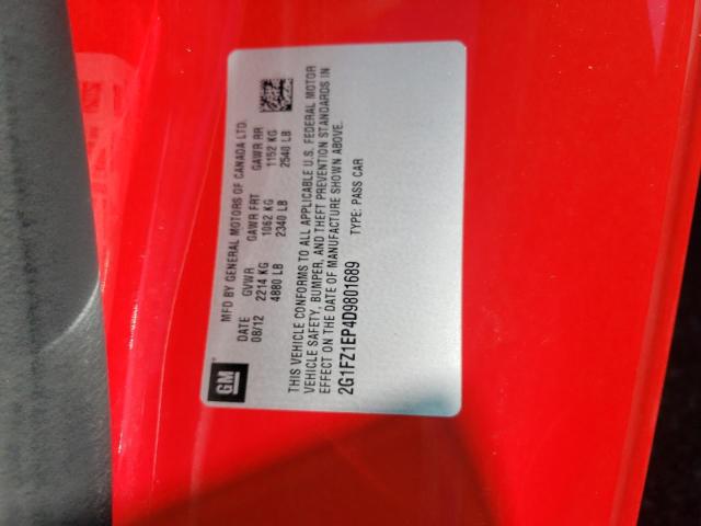 2G1FZ1EP4D9801689 - 2013 CHEVROLET CAMARO ZL1 红色 照片 10