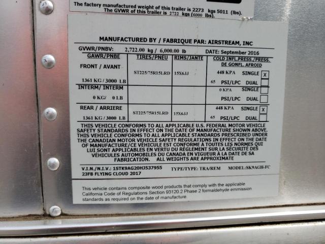 1STK9AG20HJ537955 - 2017 AIRS TRAVELTRAI Gümüş foto 10