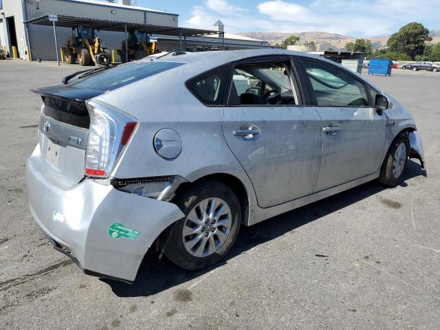 JTDKN3DP9C3006417 - 2012 TOYOTA PRIUS PLUG SILVER photo 3