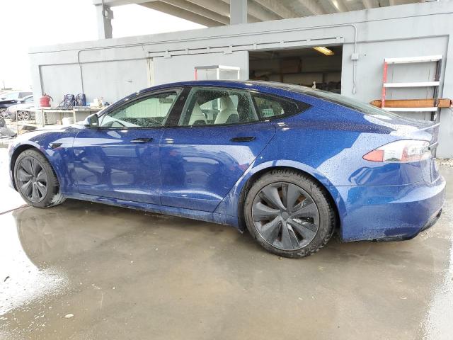 5YJSA1E5XMF455574 - 2021 TESLA MODEL S BLUE photo 2