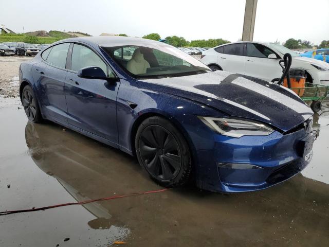 5YJSA1E5XMF455574 - 2021 TESLA MODEL S BLUE photo 4