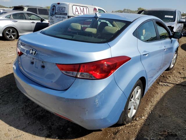 KMHDH4AE5DU491347 - 2013 HYUNDAI ELANTRA GLS BLUE photo 4