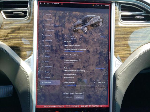 5YJSA1H12EFP56978 - 2014 TESLA MODEL S შავი ფოტო 9