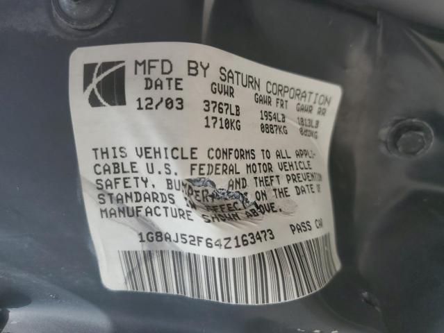 1G8AJ52F64Z163473 - 2004 SATURN ION LEVEL 2 SILVER photo 12