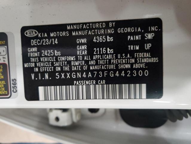 5XXGN4A73FG442300 - 2015 KIA OPTIMA EX 白色 照片 12