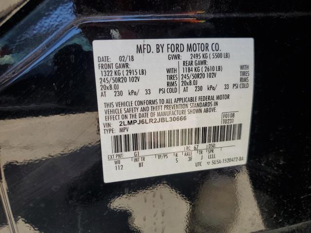 2LMPJ6LR2JBL30666 - 2018 LINCOLN MKX RESERVE Սև լուսանկար 13