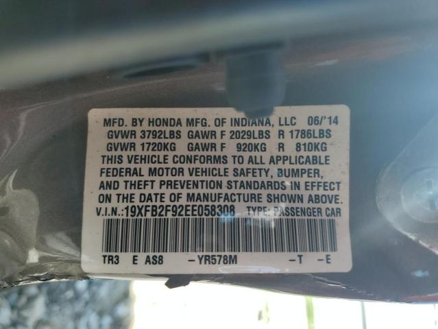 19XFB2F92EE058308 - 2014 HONDA CIVIC EXL Boz foto 12
