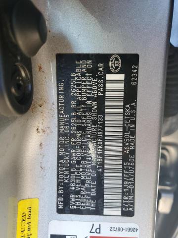 4T1BF1FKXFU977133 - 2015 TOYOTA CAMRY LE SILVER photo 13