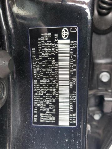 5YFEPMAE8MP257809 - 2021 TOYOTA COROLLA LE შავი ფოტო 12