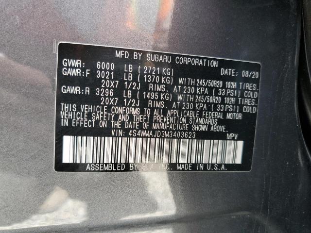 4S4WMAJD3M3403623 - 2021 SUBARU ASCENT LIMITED GRAY photo 14