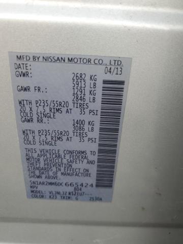 5N1AR2MM6DC665424 - 2013 NISSAN PATHFINDER S Gümüş foto 14