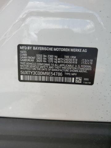 5UXTY3C00M9E54786 - 2021 BMW X3 SDRIVE30I WHITE photo 13