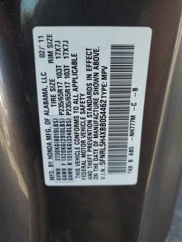 5FNRL5H4XBB054462 - 2011 HONDA ODYSSEY EX GRAY photo 13