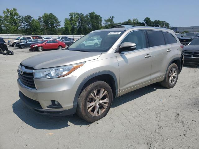 5TDKKRFH8FS120171 - 2015 TOYOTA HIGHLANDER XLE GOLD photo 1