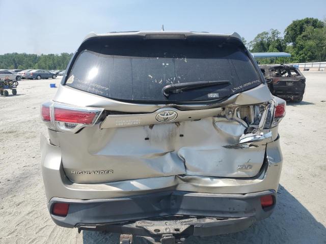 5TDKKRFH8FS120171 - 2015 TOYOTA HIGHLANDER XLE GOLD photo 6