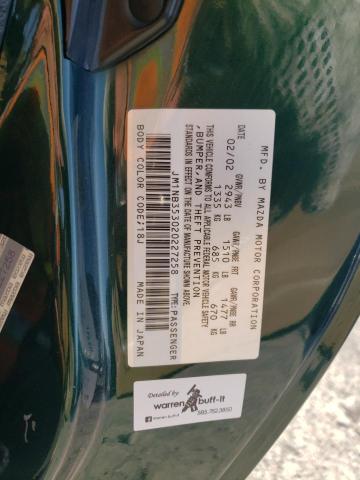 JM1NB353020227258 - 2002 MAZDA MX-5 MIATA BASE GREEN photo 13