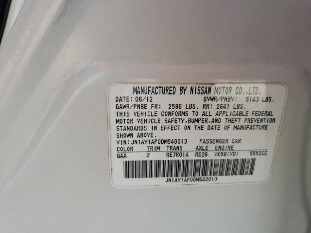 JN1AY1AP0DM540013 - 2013 INFINITI M56 WHITE photo 12