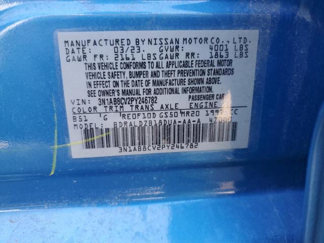 3N1AB8CV2PY246782 - 2023 NISSAN SENTRA SV BLUE photo 12