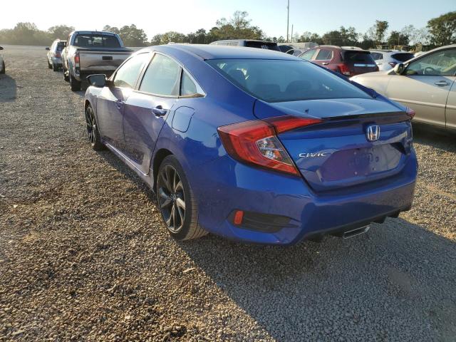 2HGFC2F89KH511670 - 2019 HONDA CIVIC SPORT 蓝色 照片 3