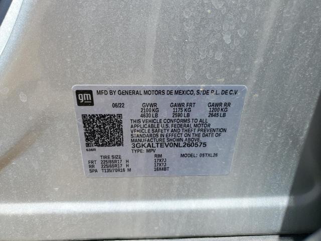 3GKALTEV0NL260575 - 2022 GMC TERRAIN SLE SILVER photo 12