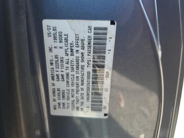 1HGCM726X7A016000 - 2007 HONDA ACCORD EX GRAY photo 13