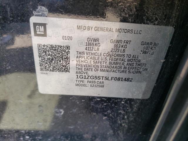 1G1ZG5ST5LF081482 - 2020 CHEVROLET MALIBU RS 黑色 照片 12