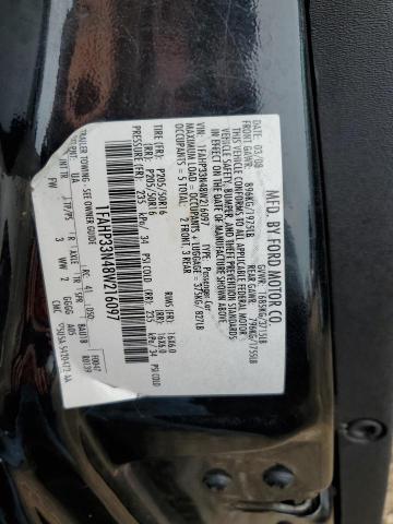 1FAHP33N48W216097 - 2008 FORD FOCUS SE BLACK photo 12