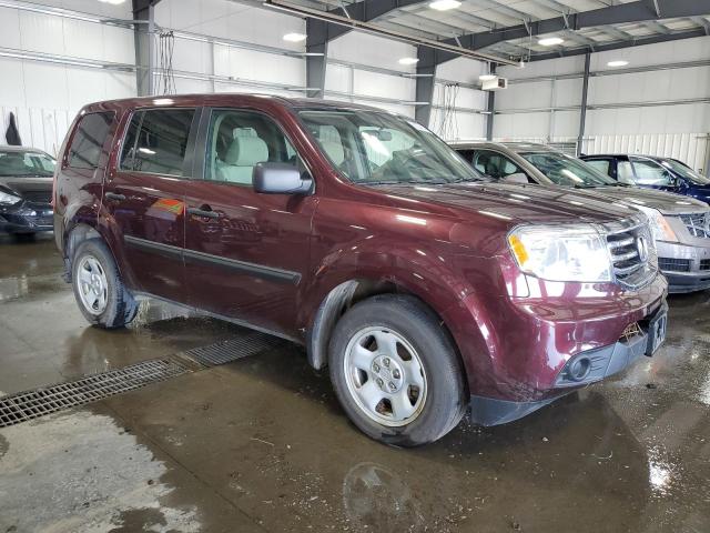 5FNYF4H29FB037119 - 2015 HONDA PILOT LX BURGUNDY photo 4