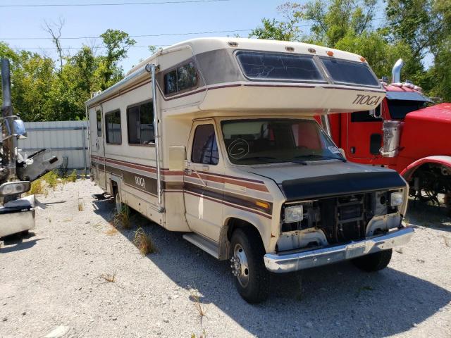 1FDKE30LXHHB24744 - 1987 FORD ECONLINE E350 CUTAWAY VAN BEIGE photo 1