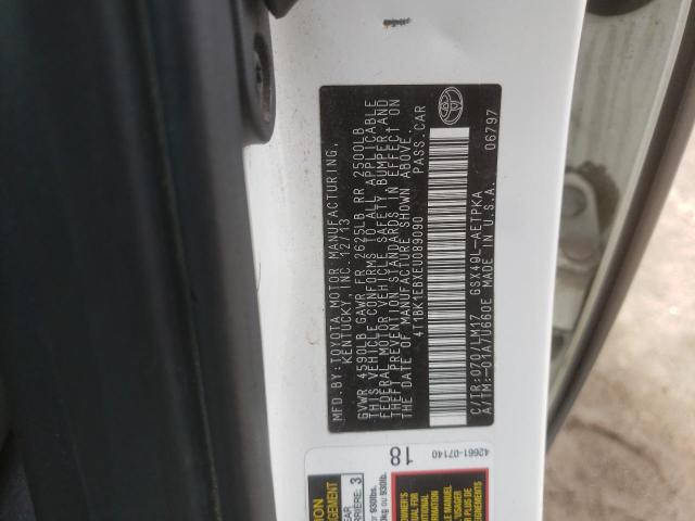 4T1BK1EBXEU089090 - 2014 TOYOTA AVALON BASE 白色 照片 12