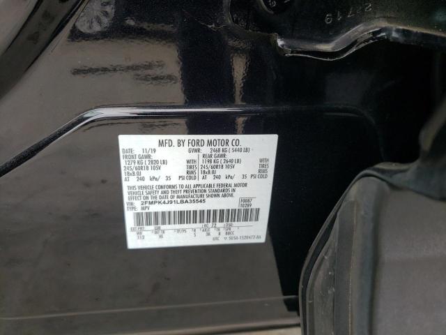 2FMPK4J91LBA35545 - 2020 FORD EDGE SEL BLACK photo 12