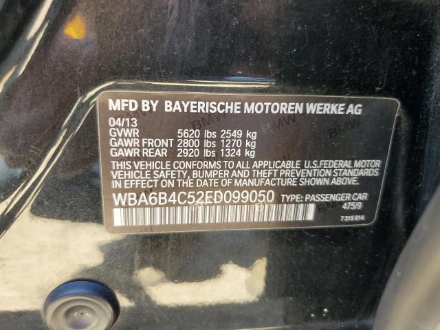 WBA6B4C52ED099050 - 2014 BMW 650 XI GRAN COUPE BLACK photo 12