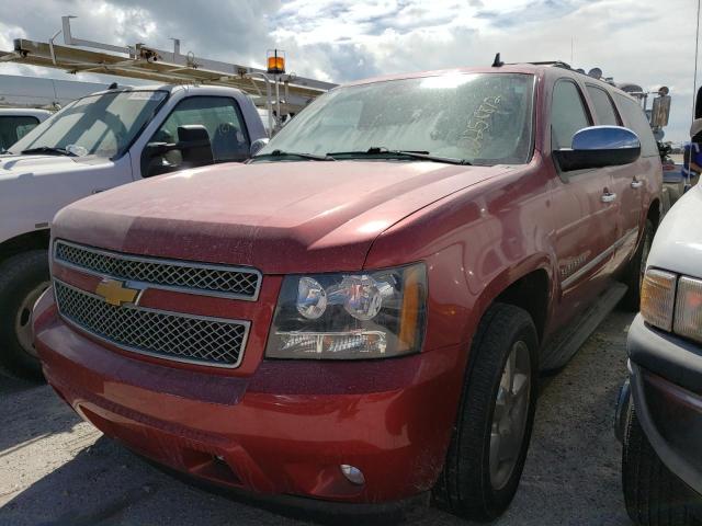 1GNSKKE76ER172533 - 2014 CHEVROLET SUBURBAN K1500 LTZ RED photo 2